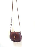 Vintage Boho Hand Tooled Leather Crossbody Bag/ Adjustable Strap