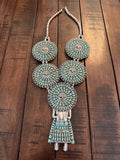 Vintage Ceremonial Navajo Sterling Silver LARRY MOSES BEGAY Turquoise Kachina Necklace