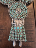 Vintage Ceremonial Navajo Sterling Silver LARRY MOSES BEGAY Turquoise Kachina Necklace