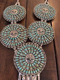Vintage Ceremonial Navajo Sterling Silver LARRY MOSES BEGAY Turquoise Kachina Necklace