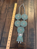Vintage Ceremonial Navajo Sterling Silver LARRY MOSES BEGAY Turquoise Kachina Necklace