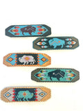 Unisex Leather Beaded Wide Cuff Bracelet / Bead Work Design