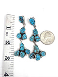 Navajo Sterling Silver Turquoise Dangle Earrings, Handmade by Mary Jane Garcia