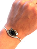 Vintage Sterling Silver & Black Onyx Cuff/Bracelet, Native American Jewelry, Navajo Bracelet