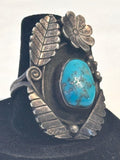 Sz 9 Vintage Navajo  Sterling Silver & Turquoise Ring