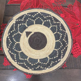 Shallow Woven Basket, Southwestern Geometric Decor (14.5")