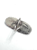 Vintage  Sterling Navajo Black Onyx Elongated Ring Size 7 (A059)