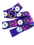 Hand Embroidered Peruvian Belt, Floral Alpaca Wool, Boho Accessory