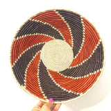 13.5" Woven Shallow Basket, Southwestern Style Decor
