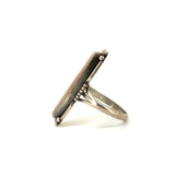 Sz 7.5 Vintage Mother of Pearl, Sterling Silver Ring By Anna Begay, Navajo