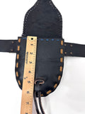 Boho Leather Belt Bag with Beadwork, Hippie Travel Bag