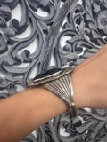 Huge Vintage Native American Sterling Silver Onyx Cuff Bracelet, 70 Grams