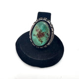 Vintage Navajo Sterling Silver Royston Turquoise Ring, Size 7.75, Leslie Yazzie