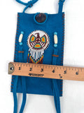 Small Handmade Medicine Leather Bag with Seed Bead Work