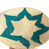 Southwestern Woven Basket, Geometric Bohemian Decor (13 inch)