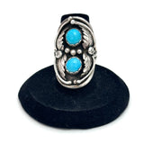 Size 6.25  Vintage Southwestern Sterling Silver Turquoise Ring (A030)
