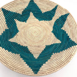 Southwestern Woven Basket, Geometric Bohemian Decor (13 inch)