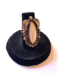 Sz 6.25 Vintage Navajo Native American Sterling Silver & Mother of Pearl Ring, A156