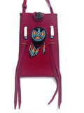 Small Handmade Medicine Leather Bag with Seed Bead Work