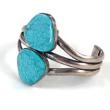 Joe Piaso, Jr. (Navajo)  Heavy 72 grams Big Sterling Silver & Turquoise Cuff Bracelet