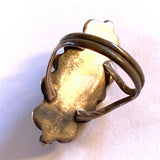 Size 7.5 Vintage Navajo Sterling Silver Turquoise & MOP Ring (A080)