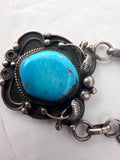 Vintage Navajo Turquoise Sterling Silver Necklace, Jay Livingston