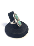 Size 6.5 Sterling Silver Turquoise Double Gemstone Ring