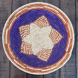 13.5” Shallow Woven Basket, Southwestern Style Decor