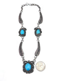Vintage Navajo Turquoise Sterling Silver Necklace, Jay Livingston