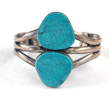 Joe Piaso, Jr. (Navajo)  Heavy 72 grams Big Sterling Silver & Turquoise Cuff Bracelet