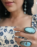 Sterling Silver & Turquoise Ring By Navajo Artist Chimney Butte