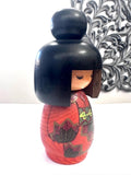 7" Kokeshi Doll /Japanese Art/ Wood Carved Girl Doll, Limited Rare
