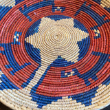 13" Shallow Woven Basket, Southwestern Decor