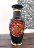 Vintage Hand Painted Japanese Chokin Art Flower Vase Japanese Scenery 10.5 Inch