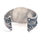 Vintage Native American Turquoise Ornate Sterling Silver Squash Blossom Cuff Bracelet B022