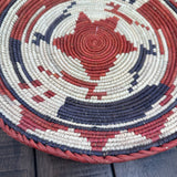 Woven Southwestern Basket, Bohemian Geometric Decor (14 inch)