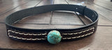 Leather Hat-band with Turquoise Stone, Adjustable, Cowgirl Hat Accessory