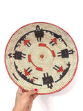 14" Shallow Woven Basket, Southwestern Style Decor