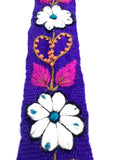 Hand Embroidered Peruvian Belt, Floral Alpaca Wool, Boho Accessory