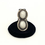 Size 7.25, Vintage Native American Sterling Silver Mother of Pearl Ring, A003
