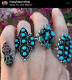 Vintage Zuni/ Navajo Sterling Silver & Turquoise Ring, Unsigned, Size 7. (A050)