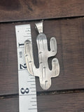 Southwest Saguaro Cactus Sterling Silver Pendant 2 7/8 Inches length