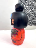 8.5" Kokeshi Doll /Japanese Art/ Wood Carved Girl Doll, Limited Rare