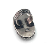 Sz 8.75 Sterling Silver & Nevada Turquoise Ring By Navajo Artist Chimney Butte