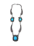 Vintage Navajo Turquoise Sterling Silver Necklace, Jay Livingston