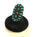 Size 5.5 Vintage Zuni/ Navajo Museum Quality Sterling Silver & Turquoise Ring, Unsigned, (A189)