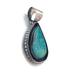 Vintage Navajo Sterling Silver &  Number 8 Turquoise Large Pendant By JLC