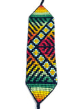 Beaded Wide Bracelet, Multi-Color Tiny Beads, Tribal Jewelry