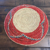 Woven Southwestern Basket, Geometric Bohemian Decor (13 inch)