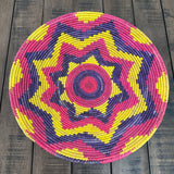 13.5” Shallow Woven Basket, Southwestern Style Decor